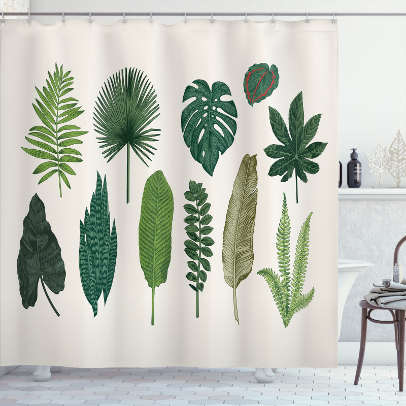 Vintage Botanic Image Shower Curtain