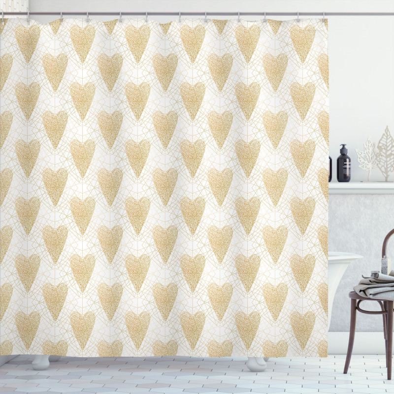 Pointilistic Hearts Shower Curtain