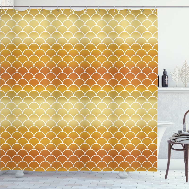 Fish Scale Rising Sun Shower Curtain