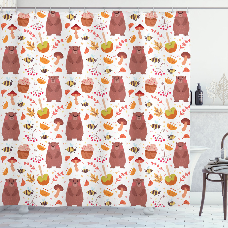 Autumn Forest Wildlife Shower Curtain