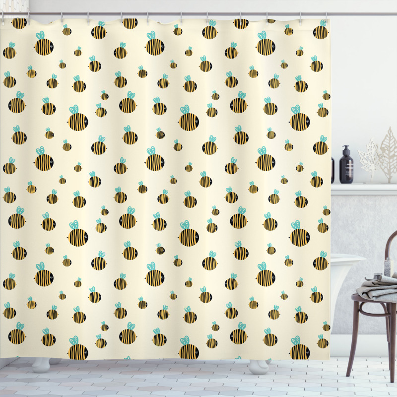 Flying Bumblebees Shower Curtain