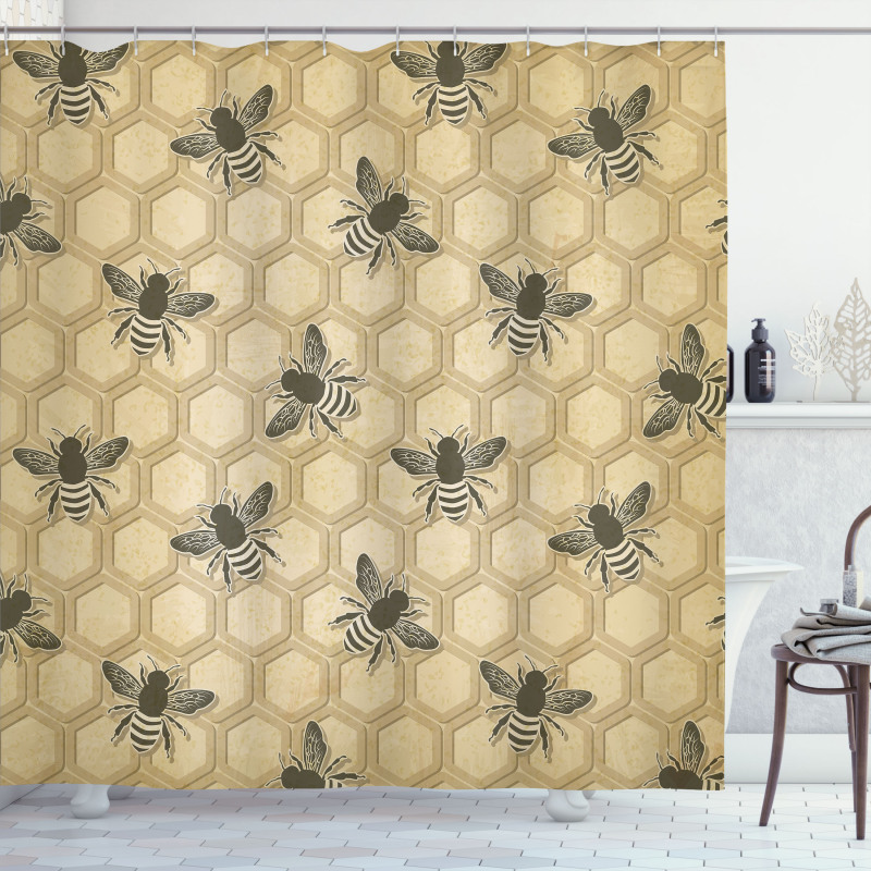 Eco-Friendly Beekeeping Shower Curtain