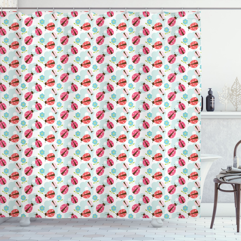 Spring Woodland Insect Shower Curtain