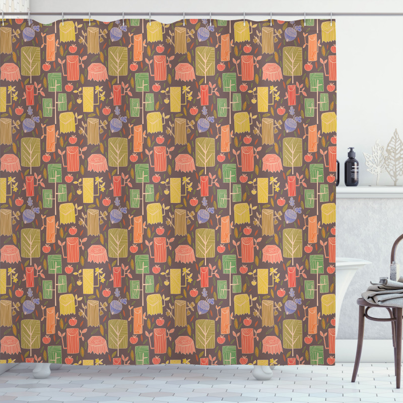 Shape Cutted Tee Trunks Shower Curtain