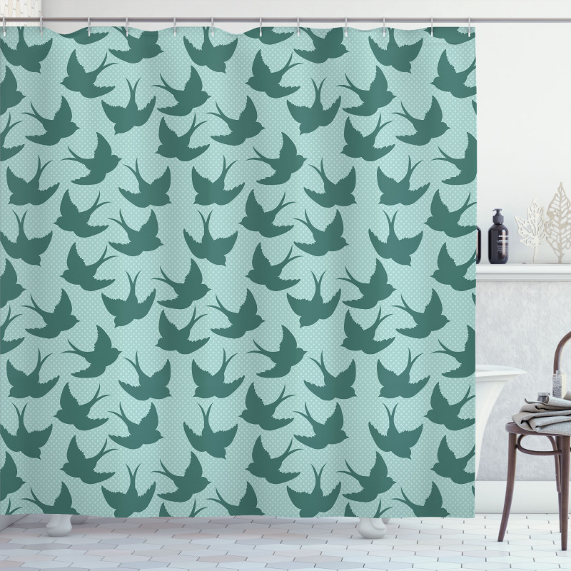 Woodland Animals on Dots Shower Curtain