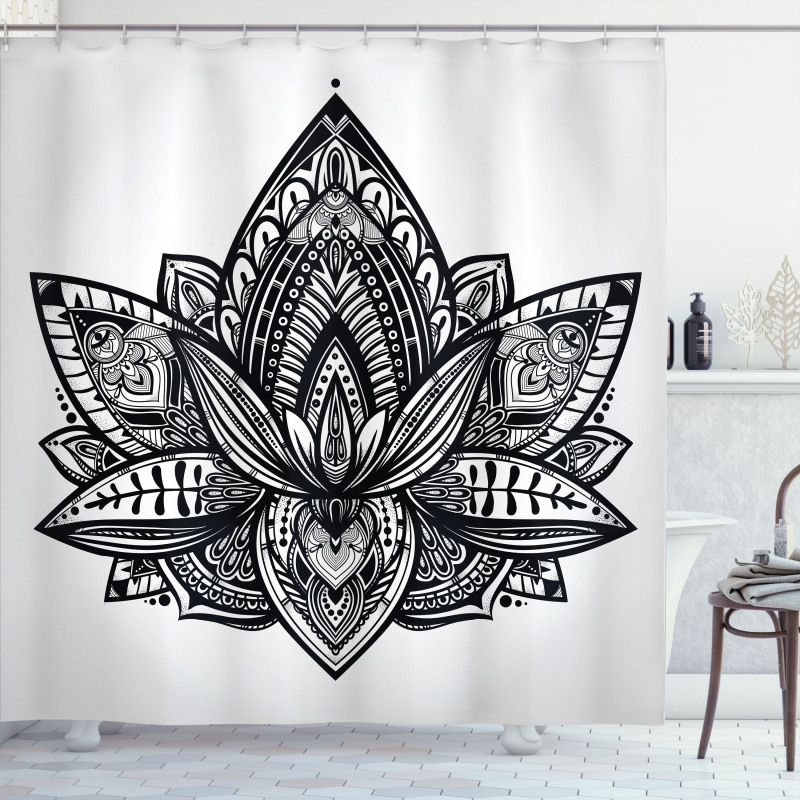 Lotus Flower Tattoo Art Shower Curtain