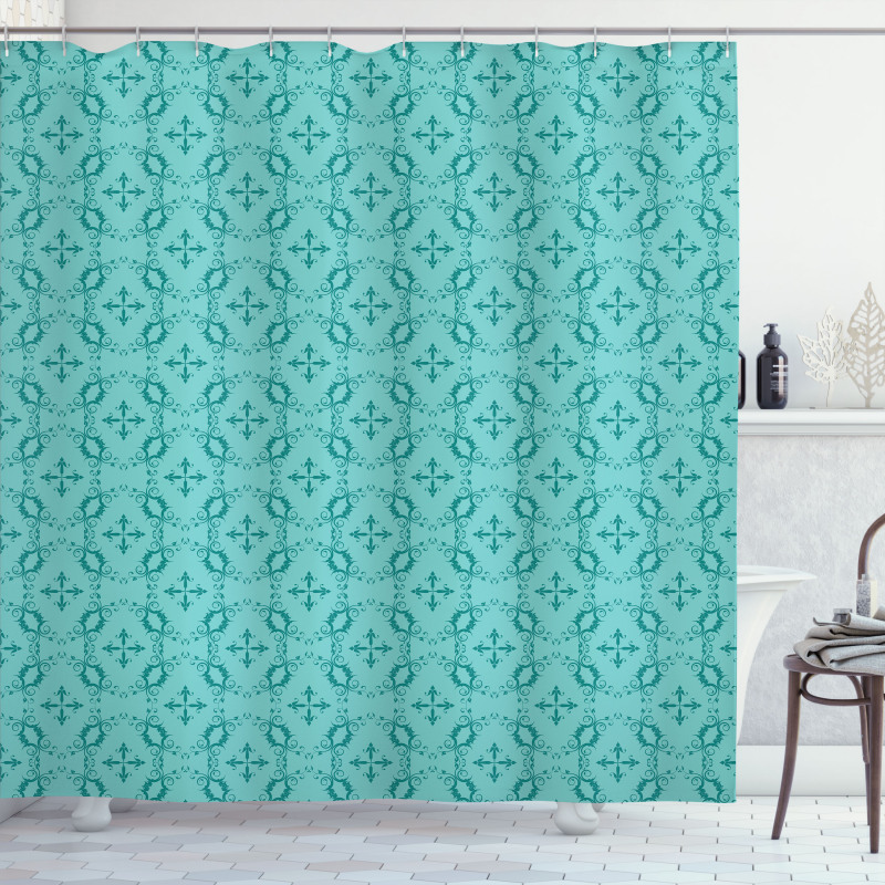 Baroque Curly Ornament Shower Curtain