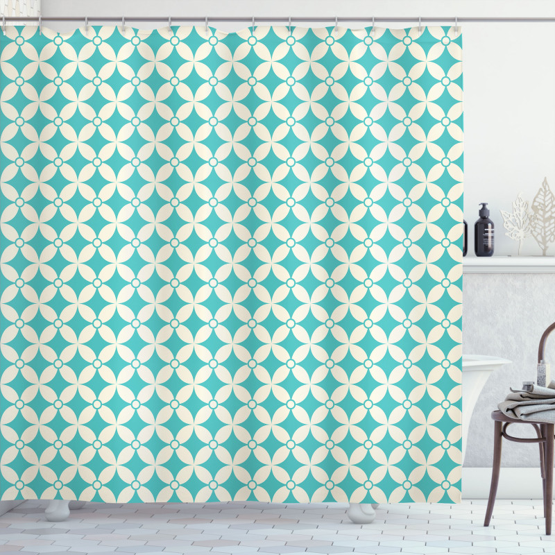 Diamonds and Circles Shower Curtain