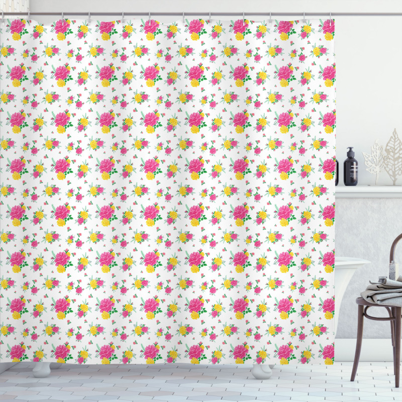 Multi Petal Rosend Bud Shower Curtain