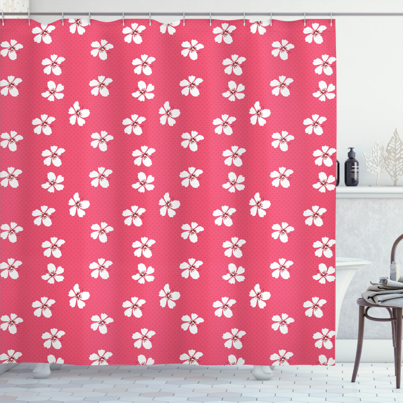 Hibiscus and Pistils Shower Curtain