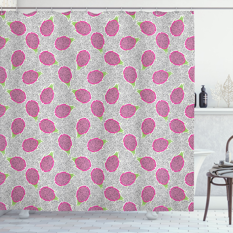 Crosscut Dragon Fruit Shower Curtain