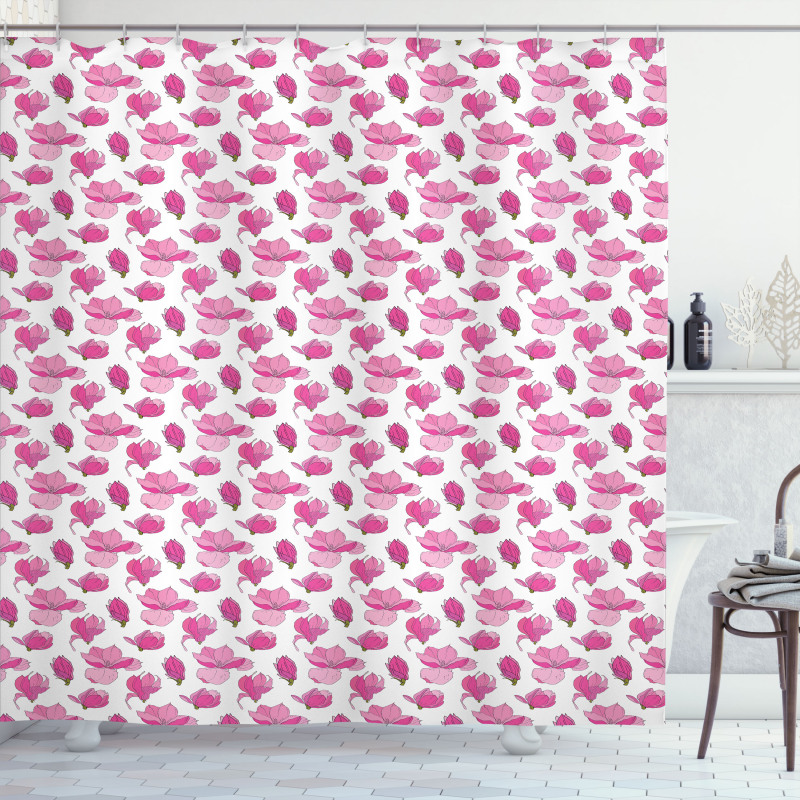 Hand Drawn Magnolias Shower Curtain