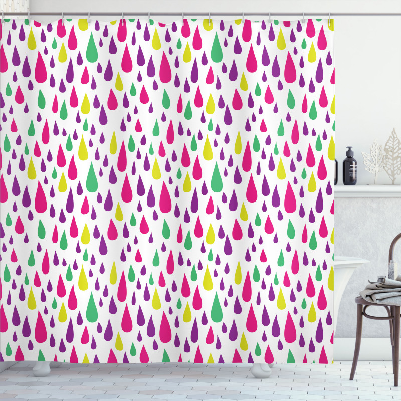 Multicolor Raindrops Shower Curtain