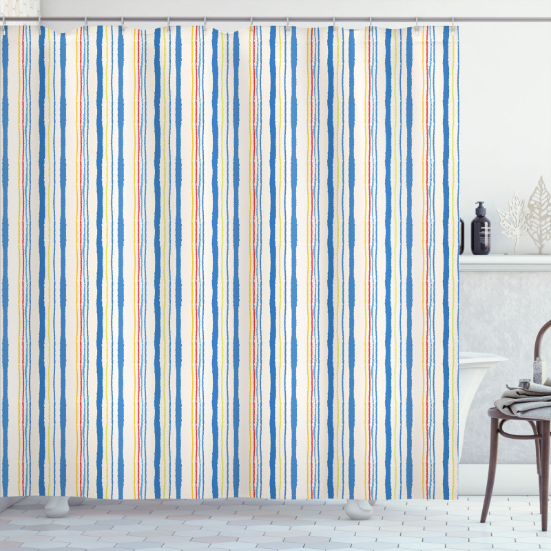 Vertical Lines Stripes Shower Curtain