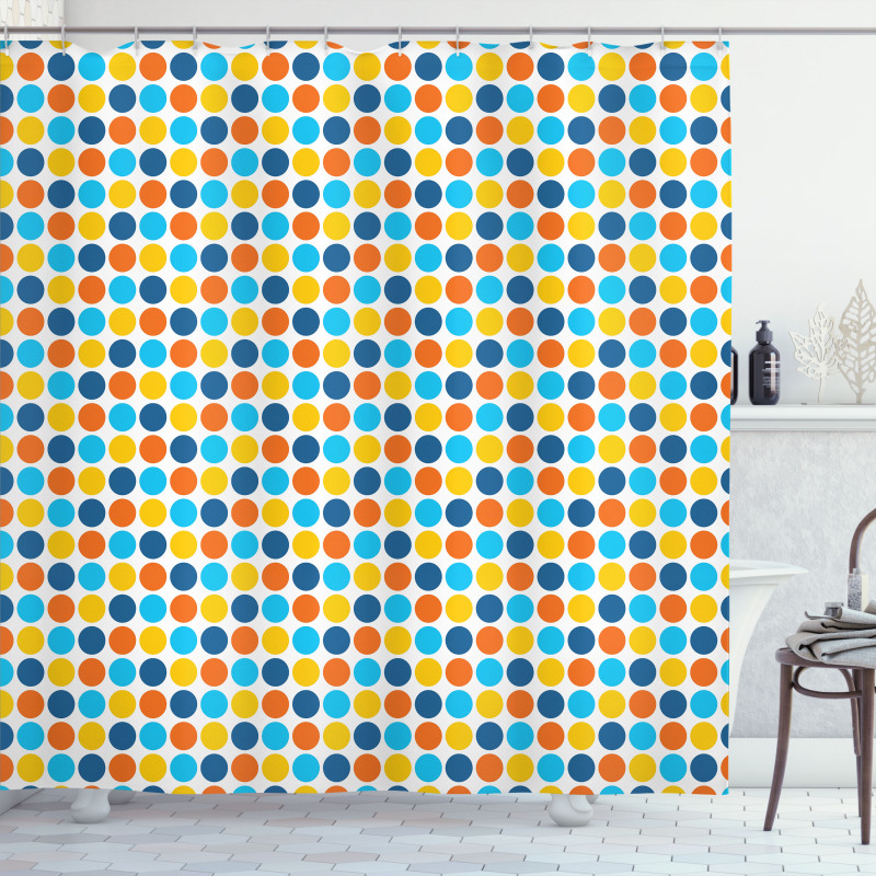 Geometric Retro Style Shower Curtain