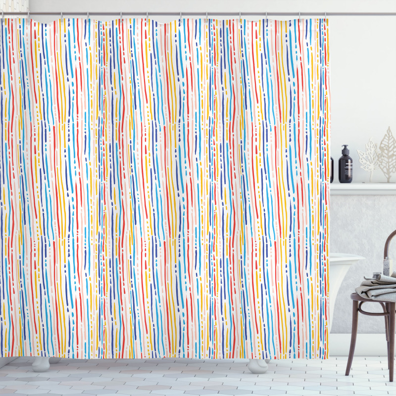 Colorful Stripes Lines Shower Curtain