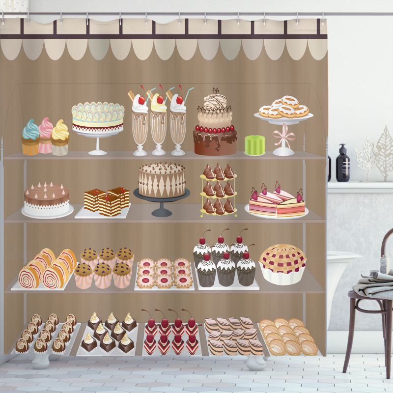 Bakery Window Display Shower Curtain