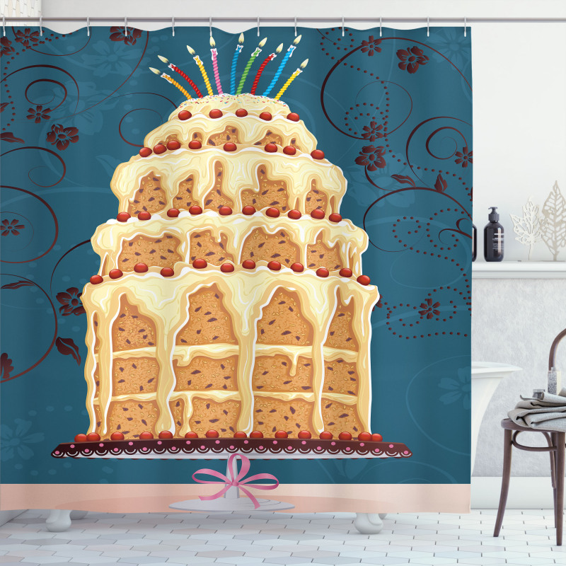 Crumb Coated Party Cake Shower Curtain