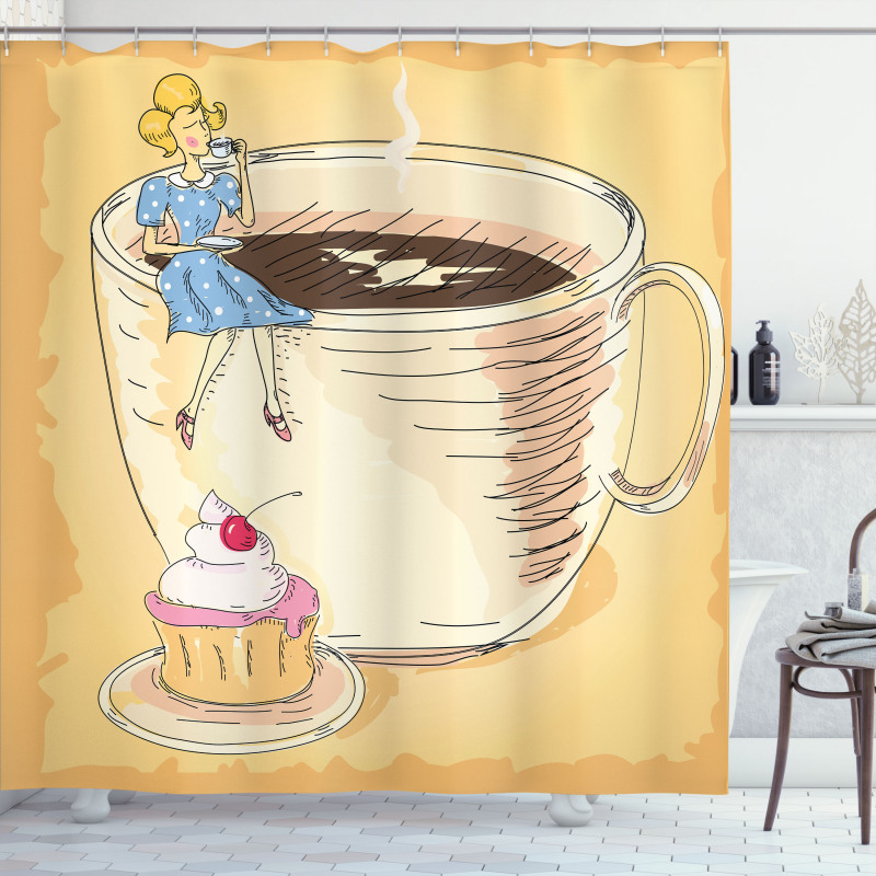 Gigantic Coffee Mug Shower Curtain