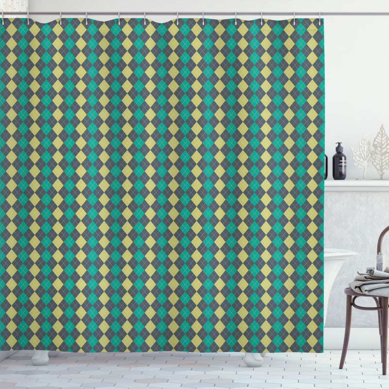 Vintage Argyle Pattern Shower Curtain