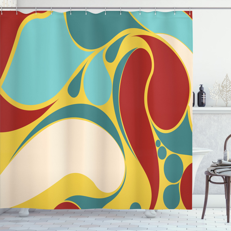 Water Marbling Shower Curtain