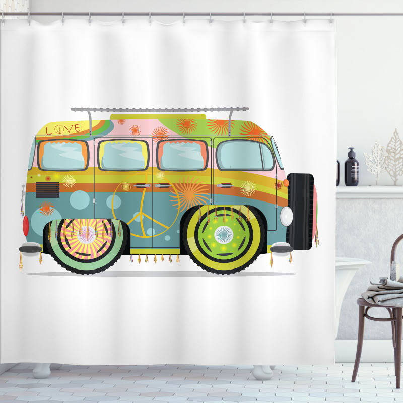 Hippie Campervan Shower Curtain