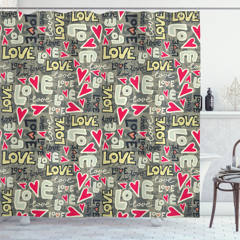 Hearty Love Art Shower Curtain