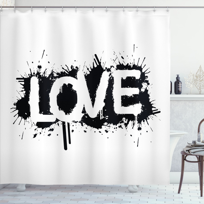 Ink Splash Love Shower Curtain
