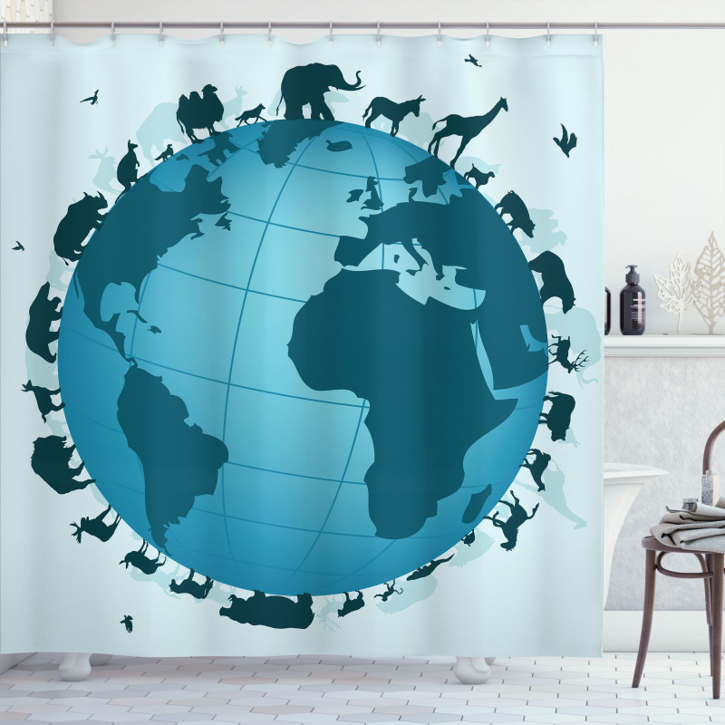 Animal Diversity World Shower Curtain