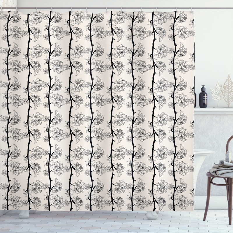 Parallel Branch Shower Curtain