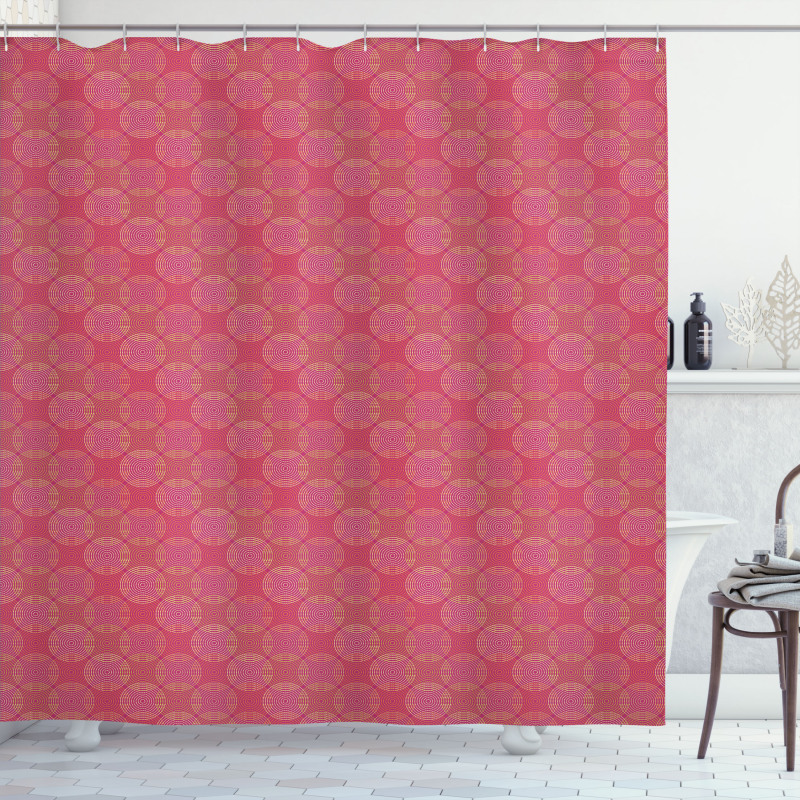 Boho Theme Moire Circle Shower Curtain