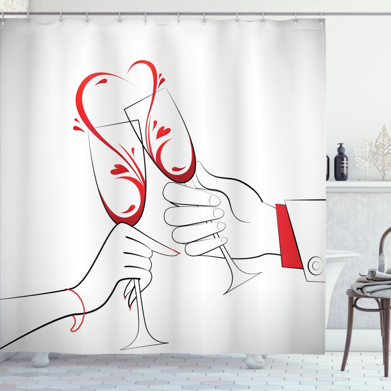 Clinking Flute Glass Shower Curtain