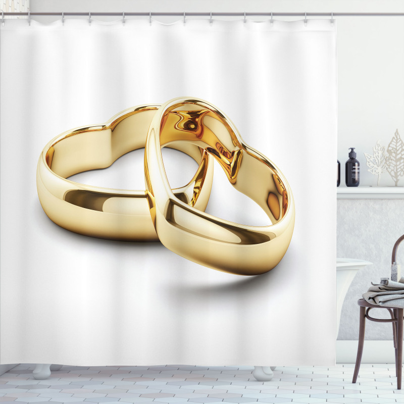 Heart Shaped Rings Shower Curtain