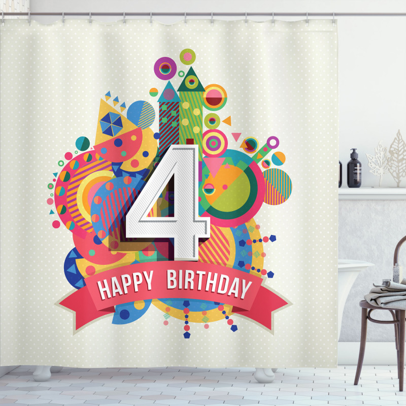 4 Years Old Colorful Shower Curtain