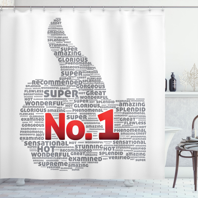 Thumbs up Number Shower Curtain