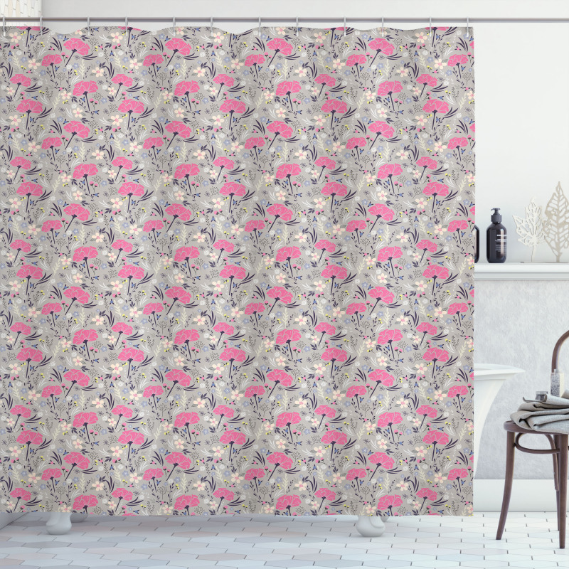 Repeating Dandelions Shower Curtain