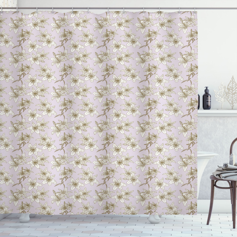 Freesia Flower Print Shower Curtain
