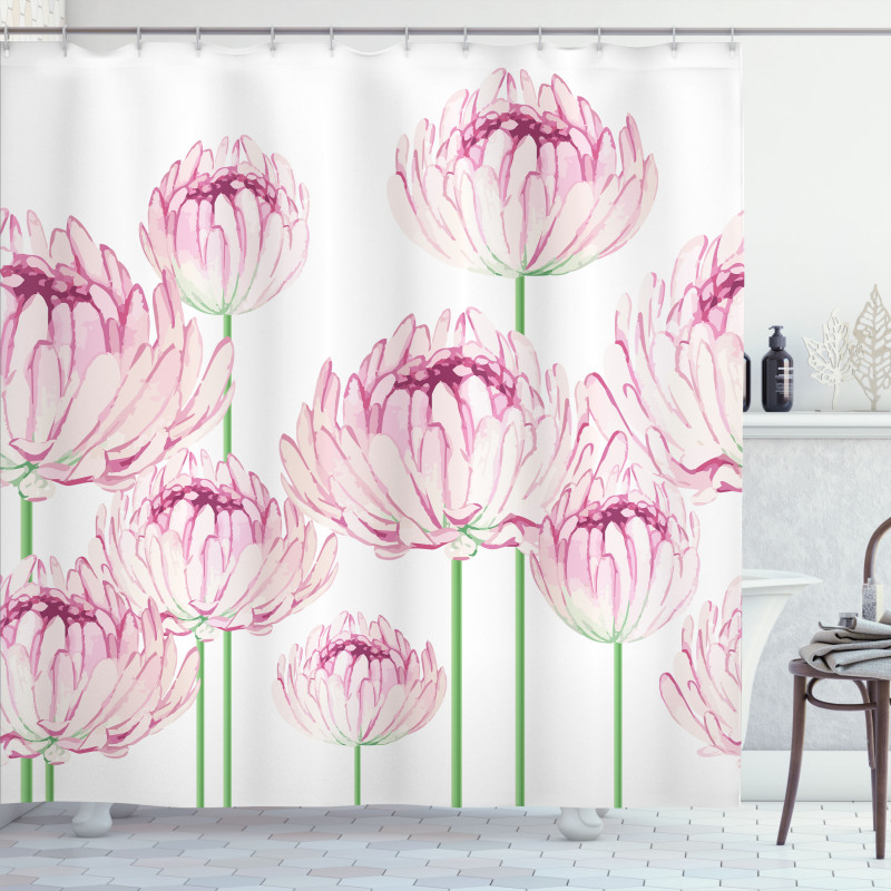 Tender Peony Flowers Shower Curtain