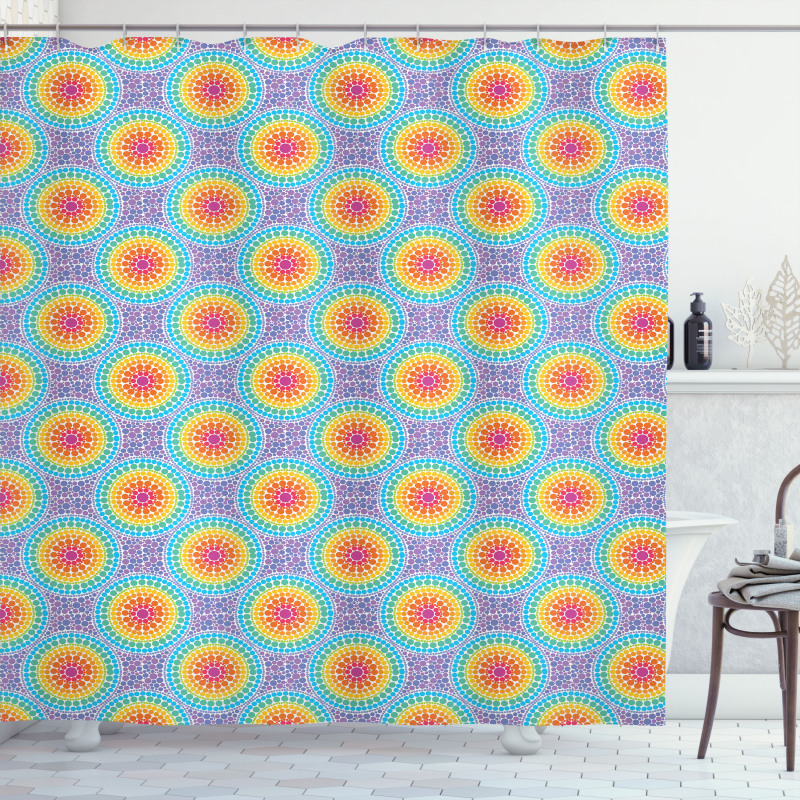 Rainbow Color Circles Shower Curtain