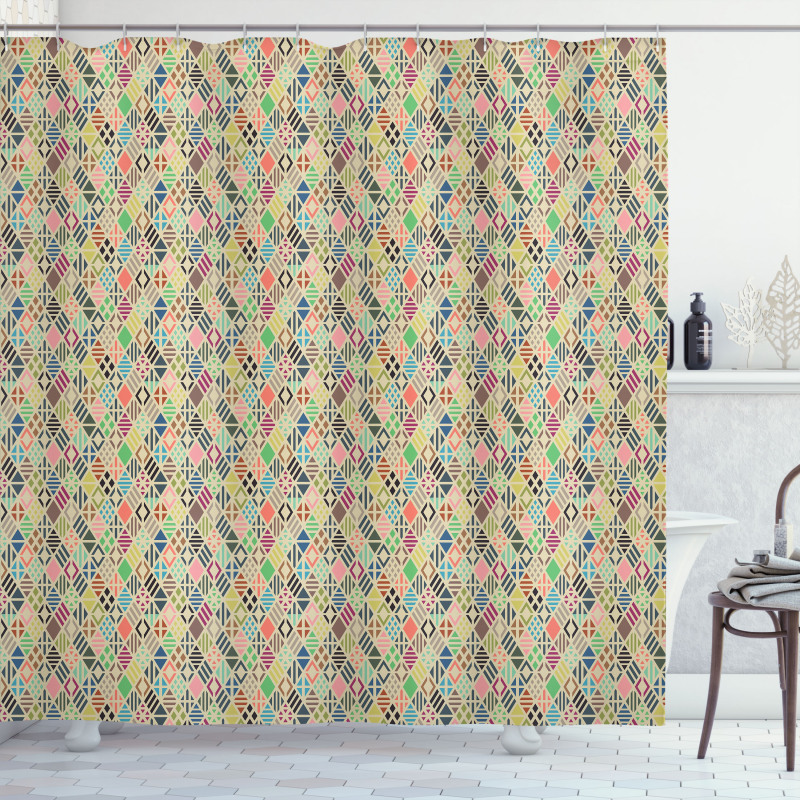 Patchwork Art Rhombus Shower Curtain