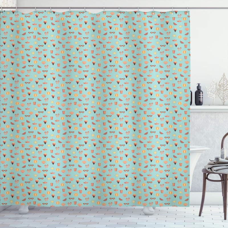 Waffle Cone Ice Cream Shower Curtain