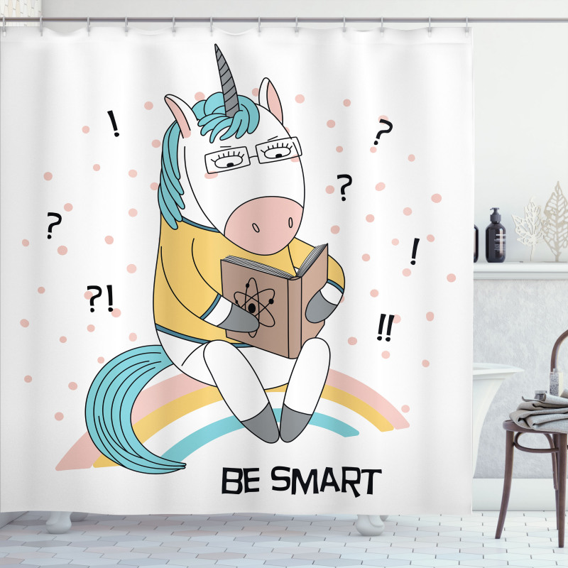 Unicorn Rainbow Physics Shower Curtain