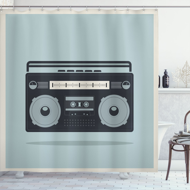 1980s Boombox Image Shower Curtain