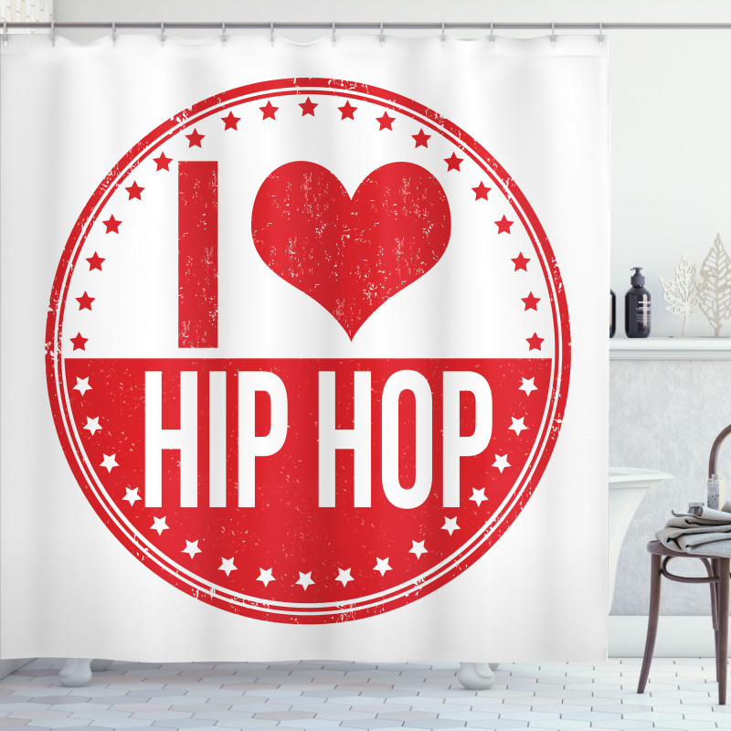 I Love Hip Hop Phrase Shower Curtain