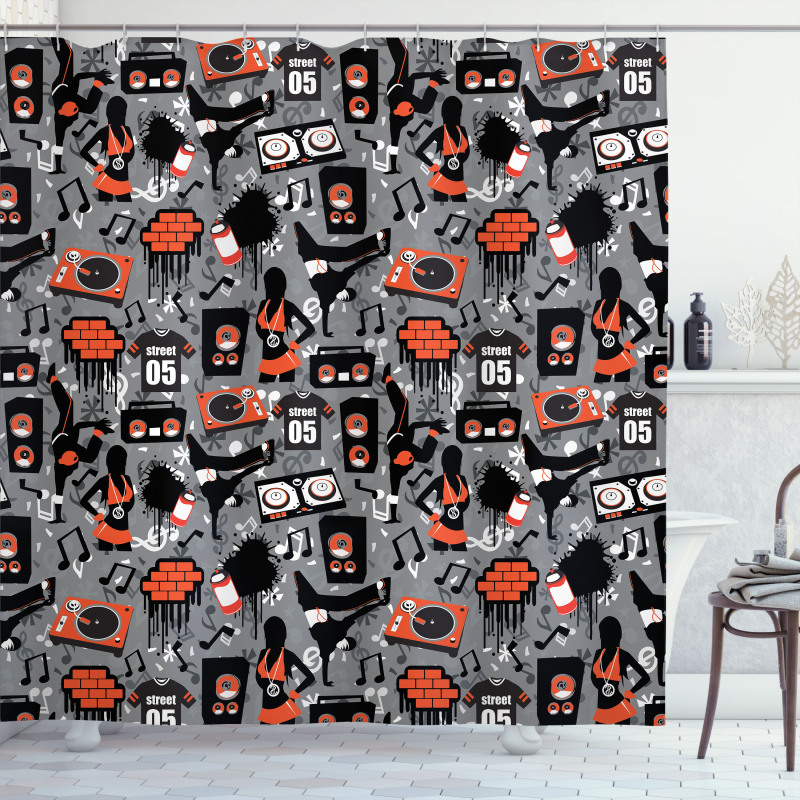 Underground Street Art Shower Curtain