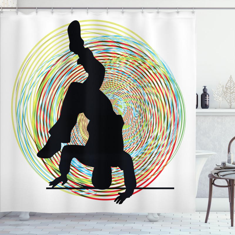 Teenage Dance Head Spin Shower Curtain