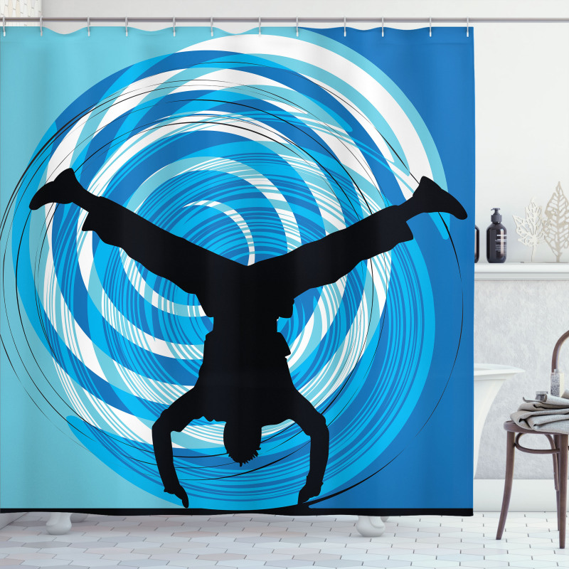 Head Spin on the Floor Shower Curtain