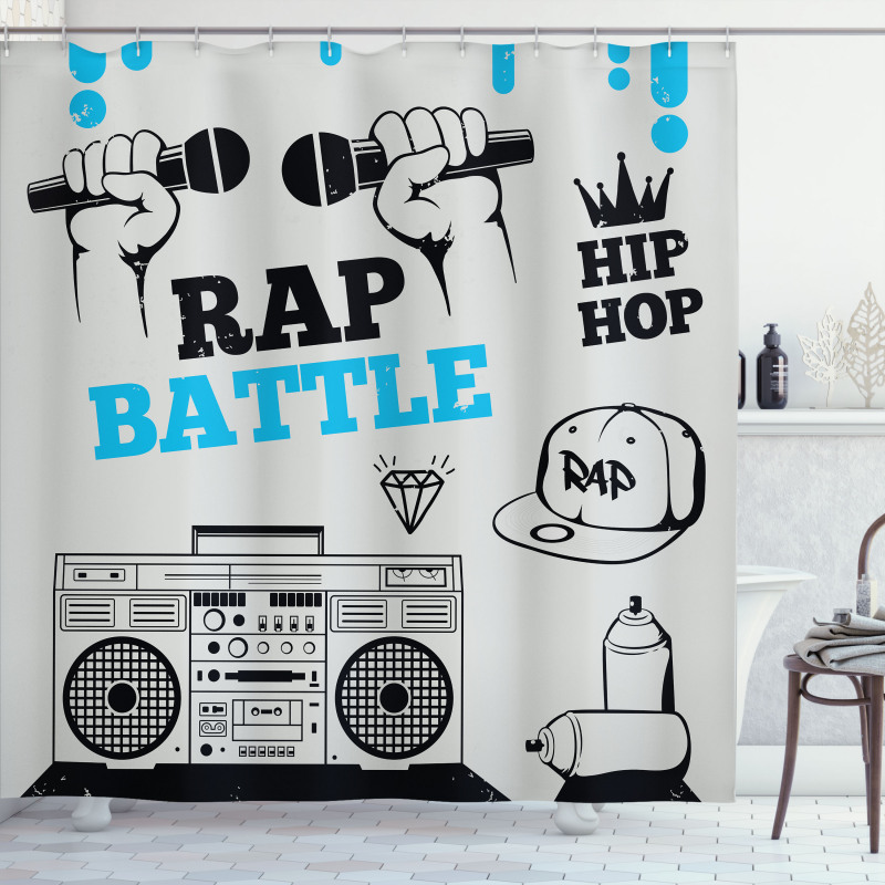 Freestyle Rap Duel Shower Curtain