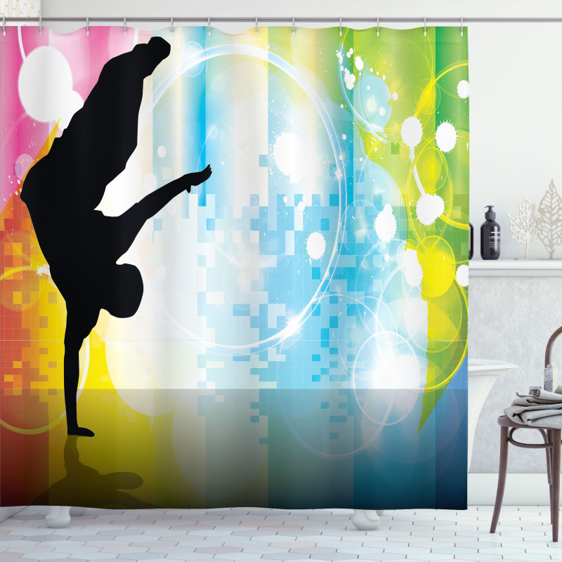 Breakdancing Theme Shower Curtain