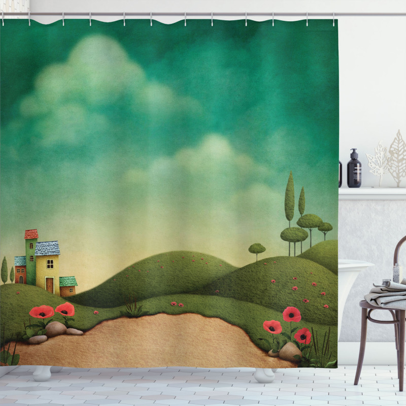 Abandoned Village Houses Shower Curtain